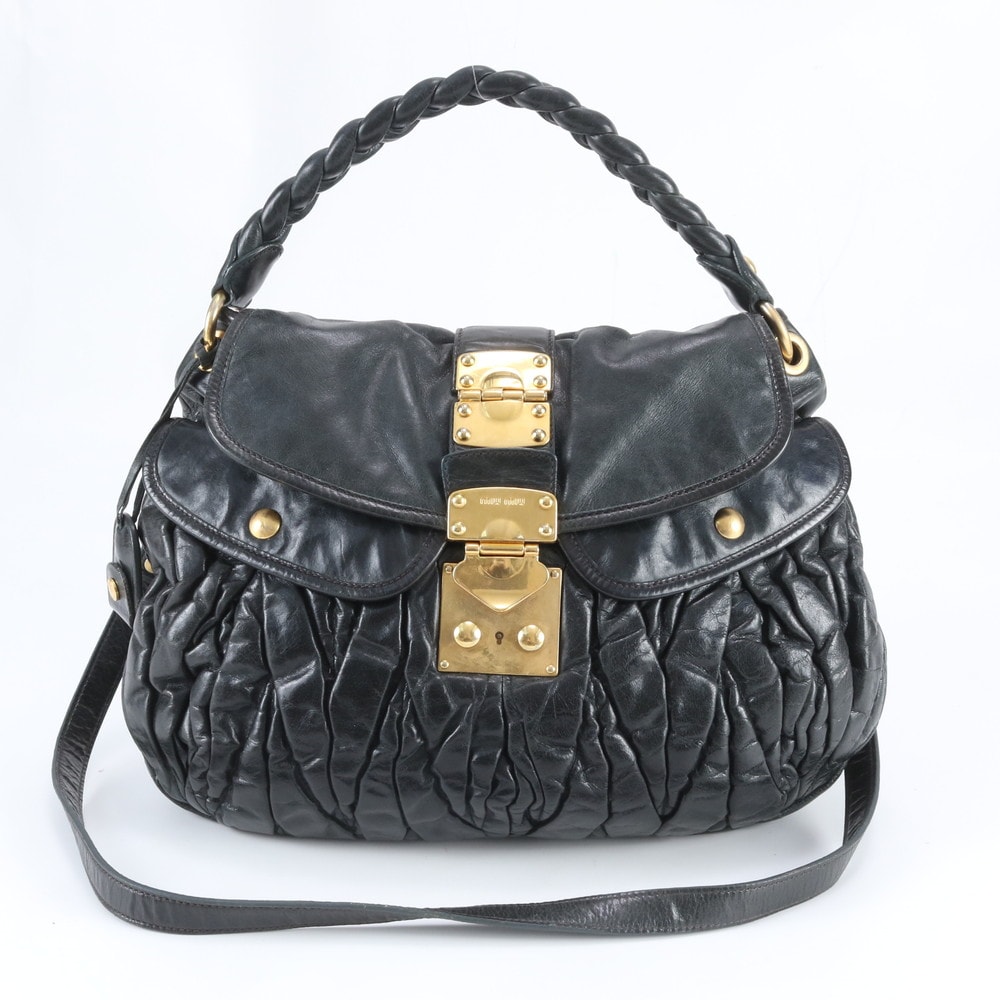 ■美品 ミュウミュウ マテラッセショルダーバッグ レザー