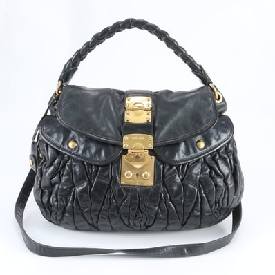 ■美品 ミュウミュウ マテラッセショルダーバッグ レザー