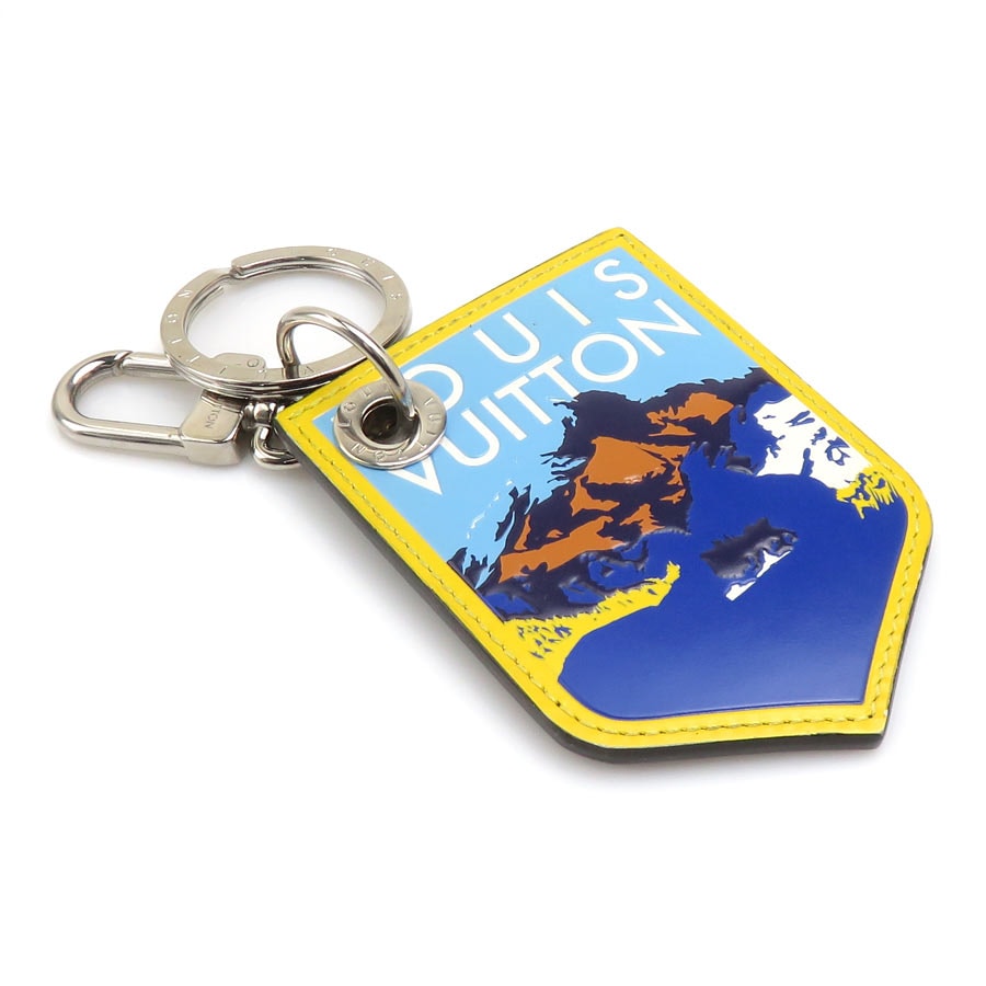 ルイ ヴィトン LOUIS VUITTON チャーム キーリング ポルトクレ LV アルプス レザー/ダミエグラフィットキャンバス ブルー/イエロー/グレーブラック シルバー メンズ M63840【中古】 e61378j
