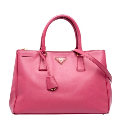プラダ ガレリア ハンドバッグ ショルダーバッグ 2WAY BN2274 ピンク レザー サフィアーノレザー レディース PRADA 中古