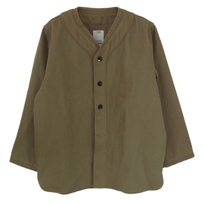 VISVIM ビズビム 長袖シャツ 17AW 0117205011027 DUGOUT SHIRT L/S ダグアウト シャツ ロングスリーブ カーキ系 2【中古】