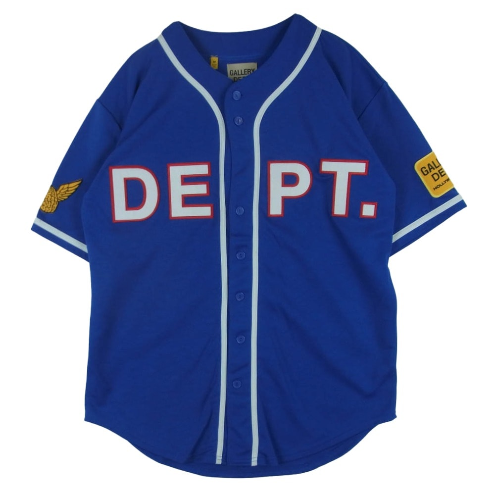 GALLERY DEPT ギャラリーデプト Echo Park Baseball Jersey エコー パーク ロゴワッペン ベースボール シャツ 半袖 ブルー系 M【中古】