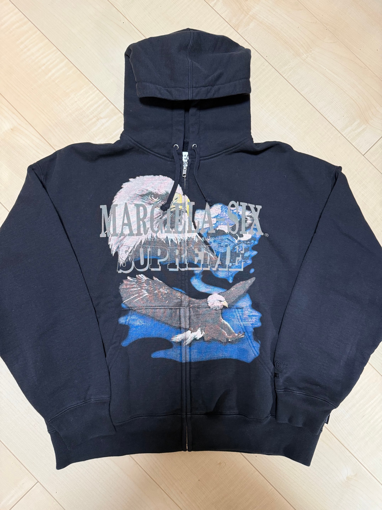 Supreme x MM6 Maison Margiela Eagle Zip Up Hooded Sweatshirt "Black"