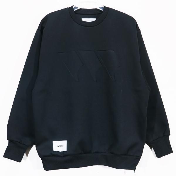 WTAPS ダブルタップス 24SS WOUND/SWEATER/POLY.:///: 241ATDT-CSM07 ワウンド スウェット ポリエステル ブラック トップス クルーネック トレーナー