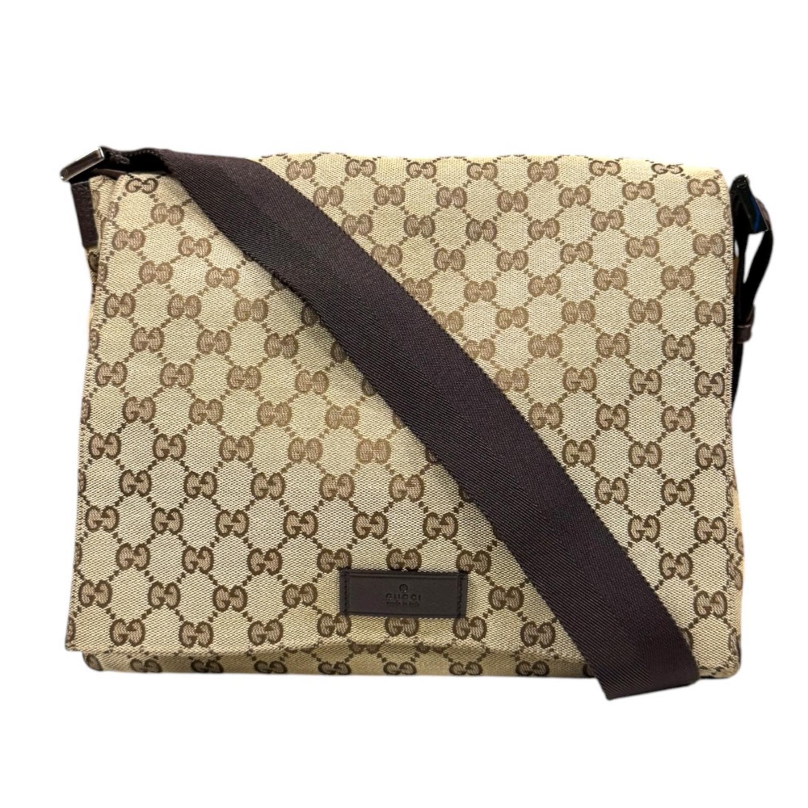 グッチ GGキャンバス ショルダーバッグ GGキャンバス 146236 ブラウン レディース GUCCI  中古