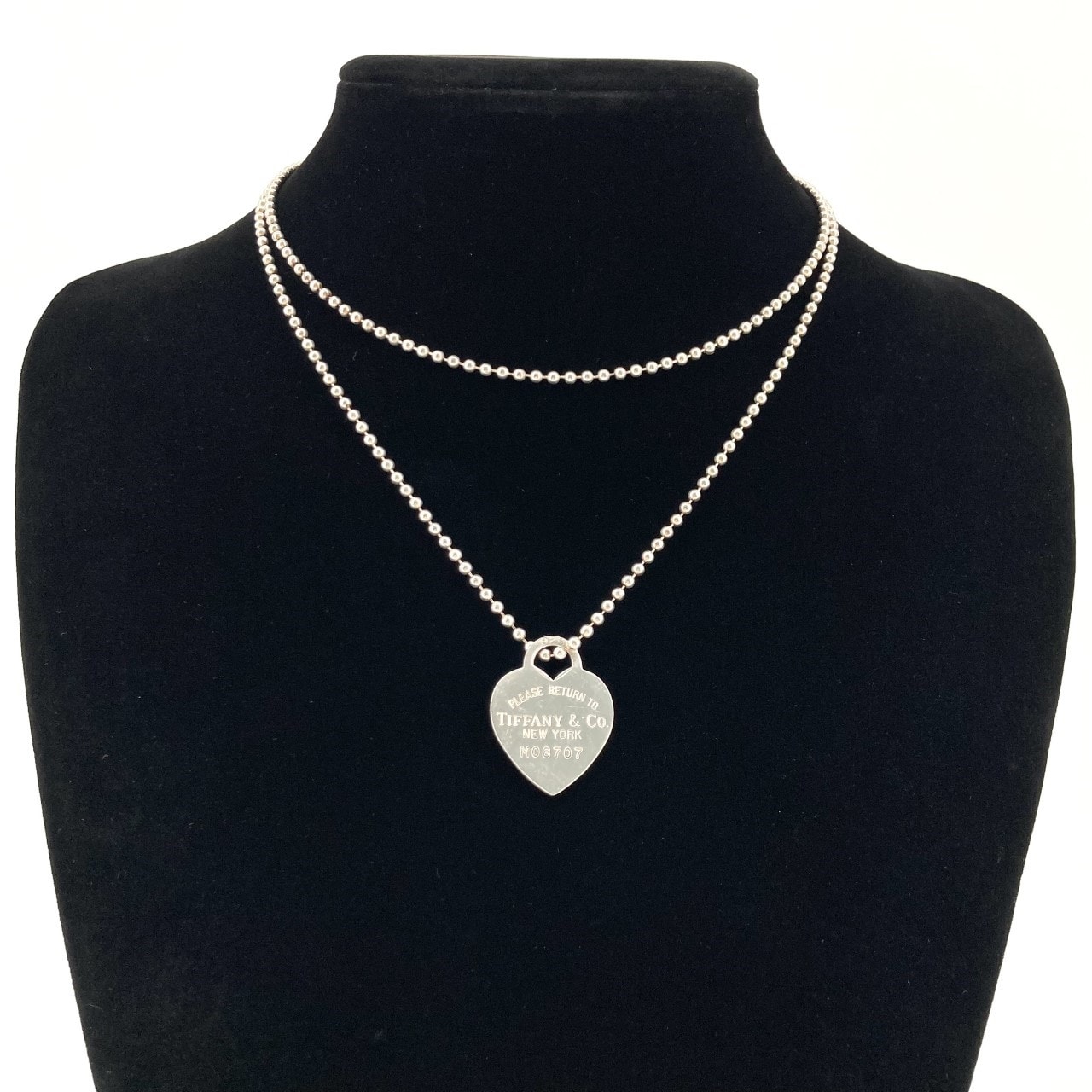 TIFFANY&Co.(ティファニー) リターン トゥ ティファニー ハートタグ ロングボールチェーン Ag925 ネックレス 21.54g シルバー