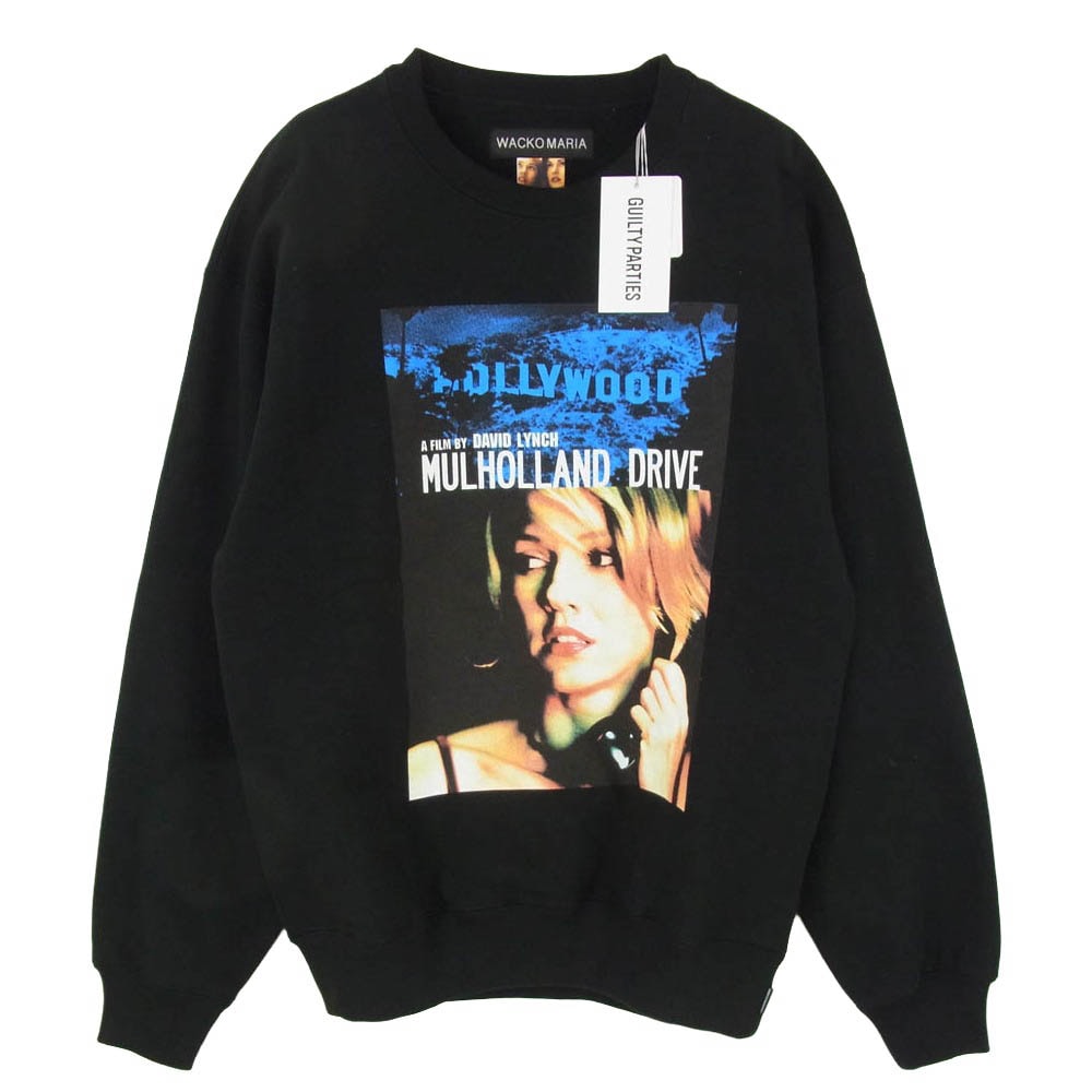 WACKO MARIA ワコマリア 26SS MD-WM-SS04 × MULHOLLAND DRIVE ( TYPE-2 ) マルホランド ドライブ ヘビーウエイト クルーネック スウェットシャツ ブラック系 M【新古品】【未使用】【中古】
