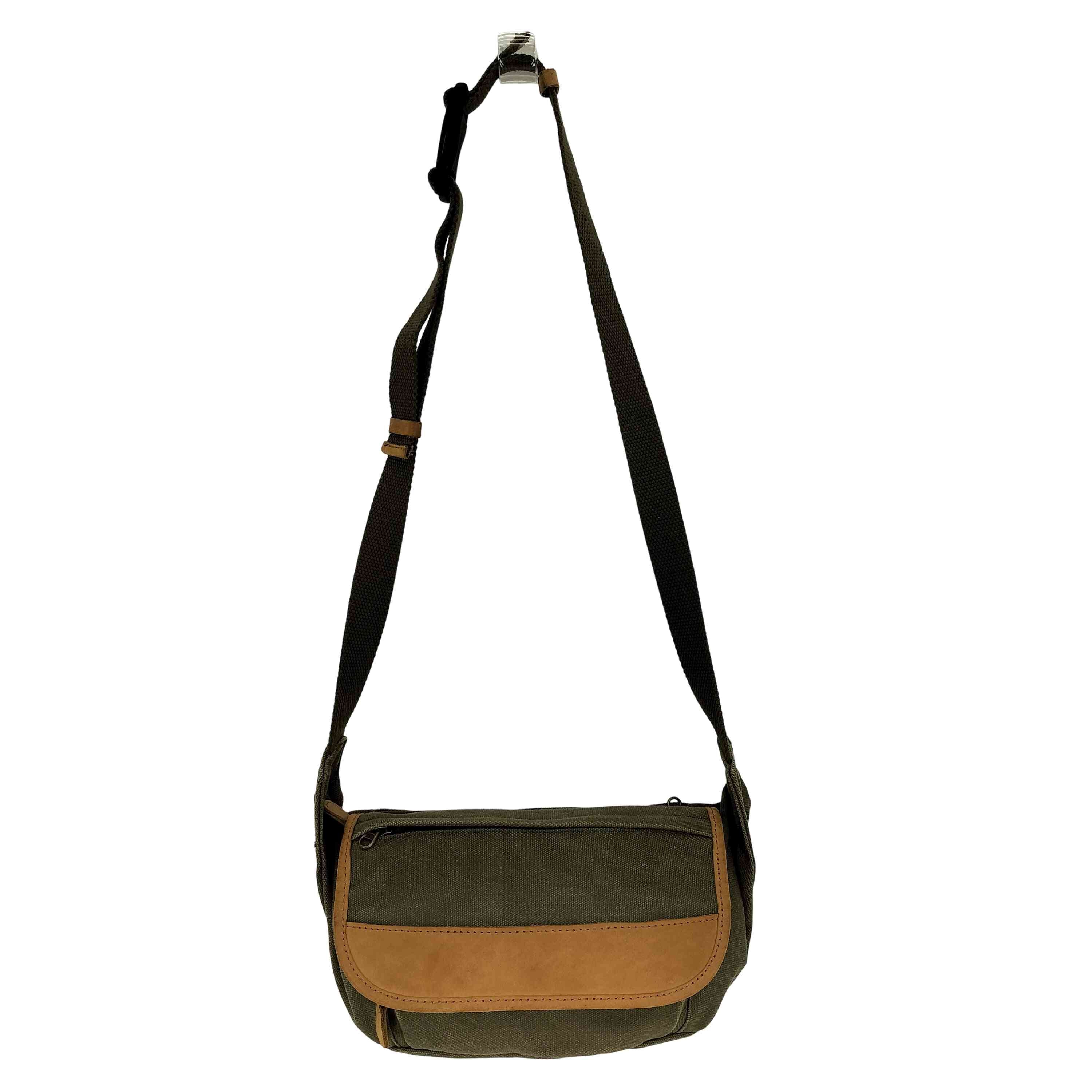 キャンバス レザー マルチポケット メッセンジャーバッグ【1142450069493】