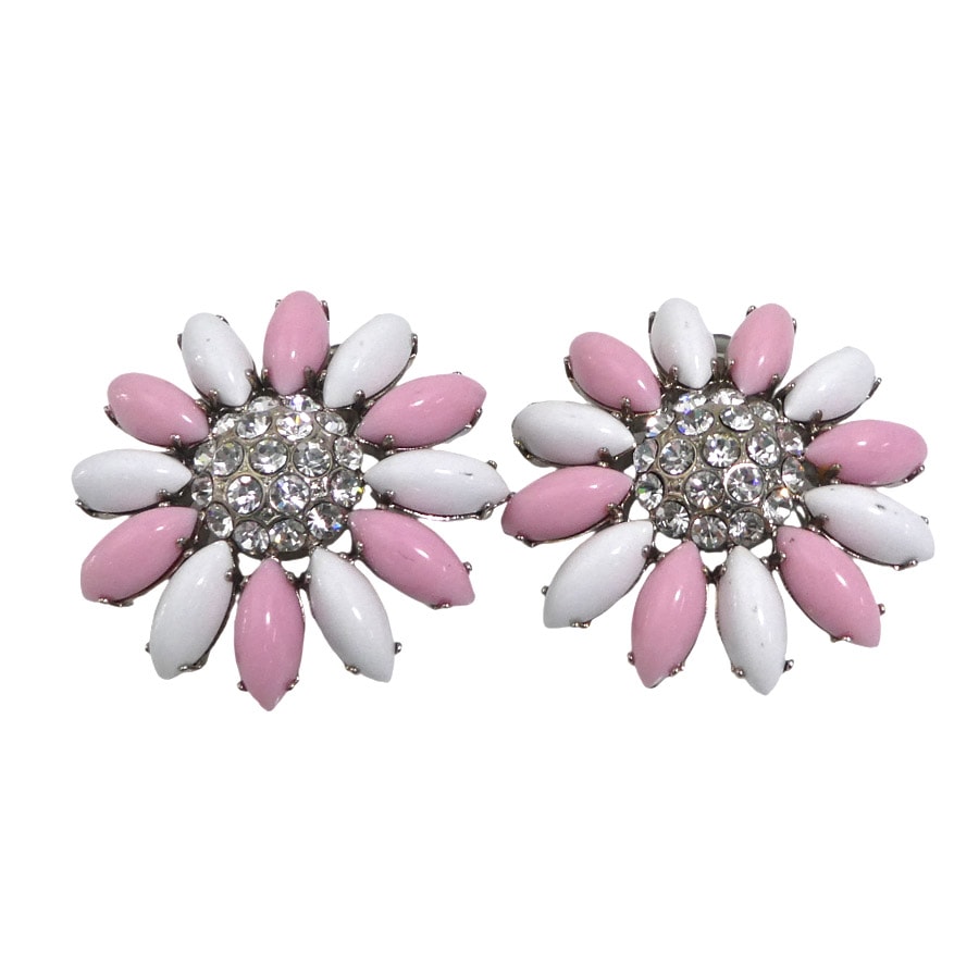 ミュウミュウ MIUMIU イヤリング メタル ピンク/ホワイト/シルバー レディース【中古】 h32647a