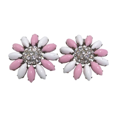 ミュウミュウ MIUMIU イヤリング メタル ピンク/ホワイト/シルバー レディース【中古】 h32647a