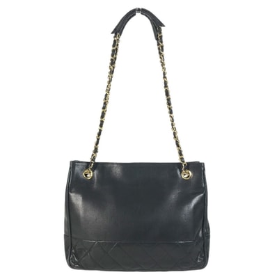シャネル CHANEL マトラッセ キルティング ヴィンテージ カバン Wチェーン チェーンバッグ トートバッグ ショルダーバッグ レザー ブラック