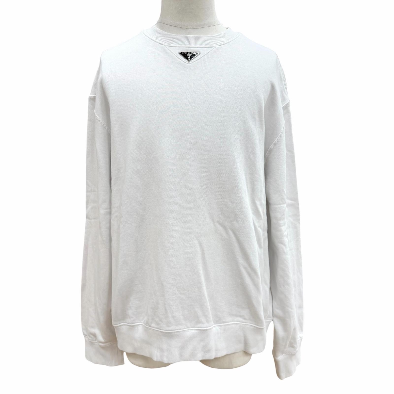 美品 プラダ スウェット ホワイト メンズ S UJL26A プルオーバー