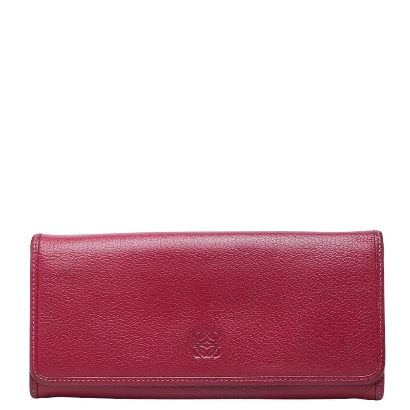 ロエベ アナグラム 長財布 ピンク系 レザー レディース LOEWE 中古