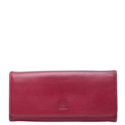 ロエベ アナグラム 長財布 ピンク系 レザー レディース LOEWE 中古