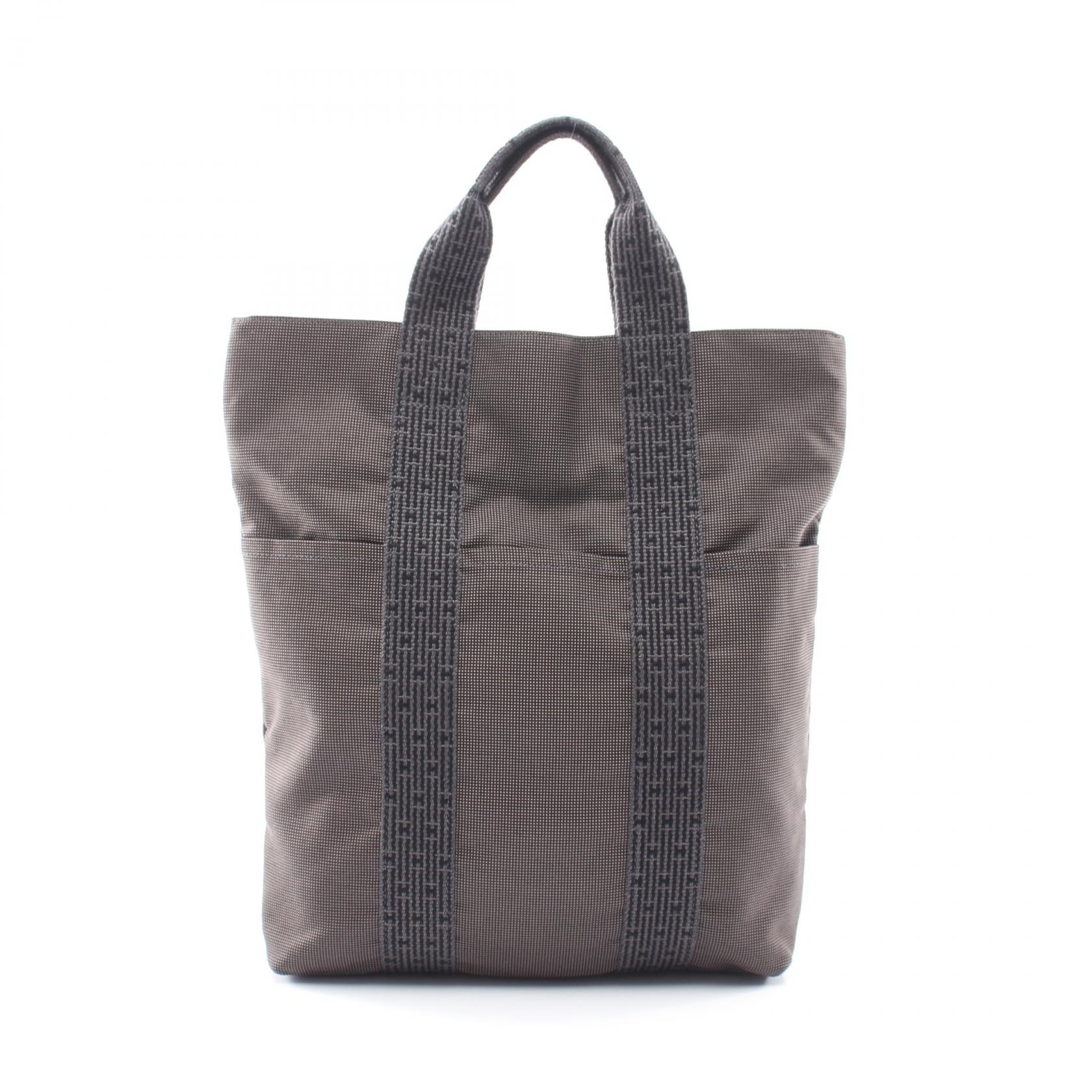 エルメス HERMES エールライン カバス トートバッグ バッグ キャンバス ナイロンキャンバス メンズ レディース グレー系 【中古】