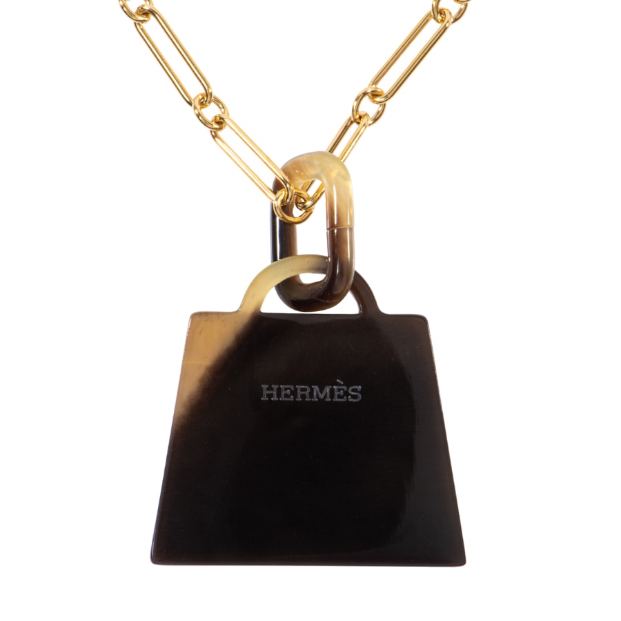HERMES エルメス アミュレット ケリー フュージョンGM ネックレス ペンダント バッファローホーン ゴールド マルチカラー【中古】