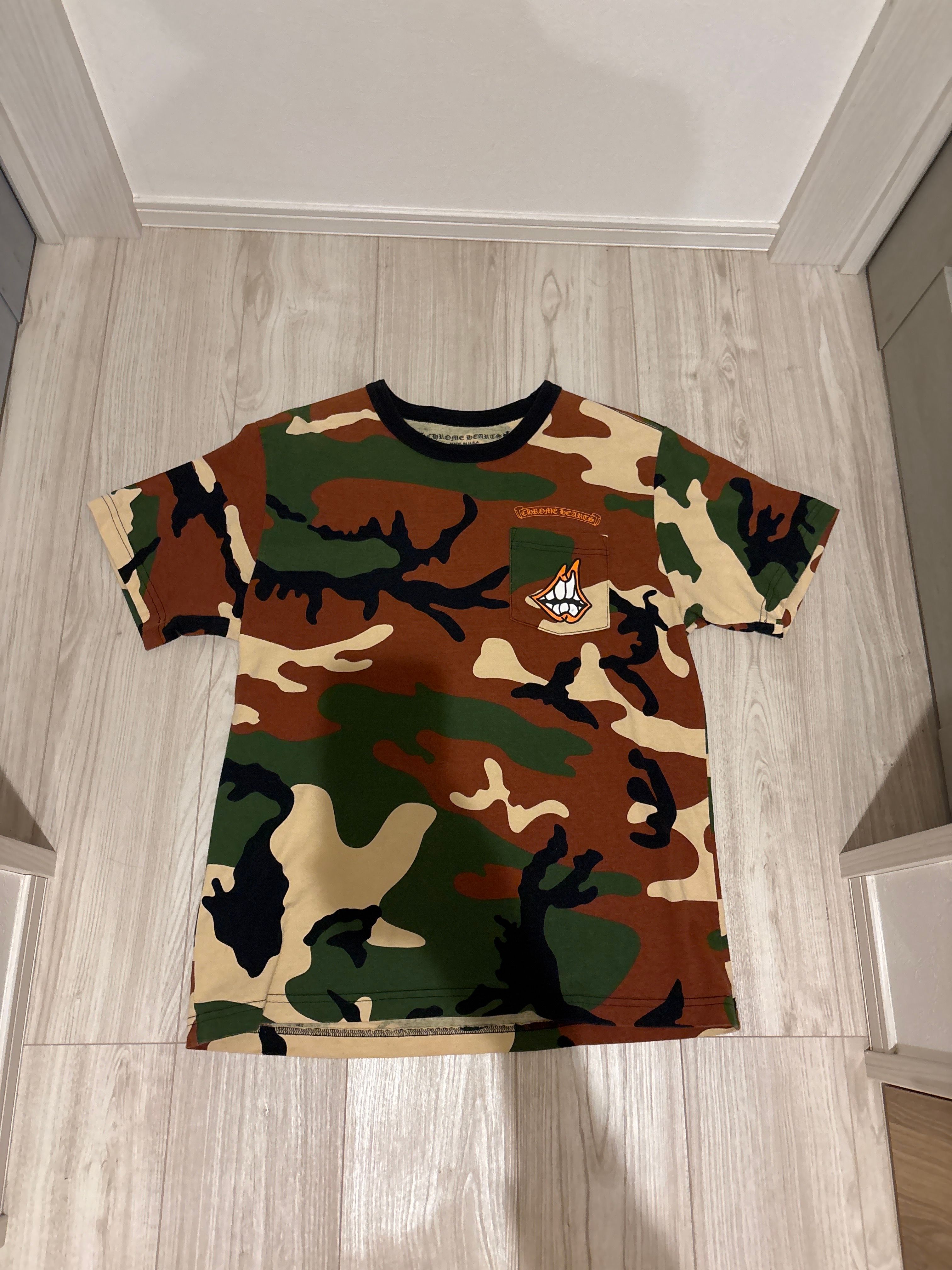 Chrome Hearts PPO Caution T-shrt Matty Boy Print Camouflage "Green/Brown"