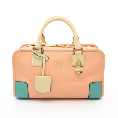 ロエベ LOEWE アマソナ28 ハンドバッグ バッグ レザー レディース ピンク系 / イエロー系 / グリーン系 【中古】