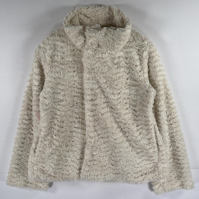 古着 パタゴニア patagonia ファージャケット フリース ボア フルジップ スナップボタン アイボリー M ホワイト レディース