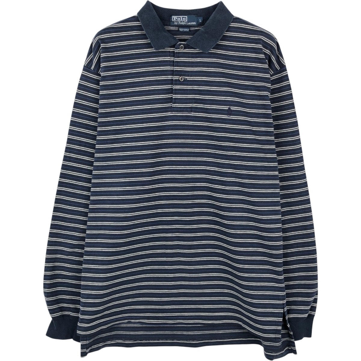 古着 ラルフローレン Ralph Lauren POLO by Ralph Lauren マルチボーダー 長袖 ボーダー ポロシャツ メンズL相当/eaa667184