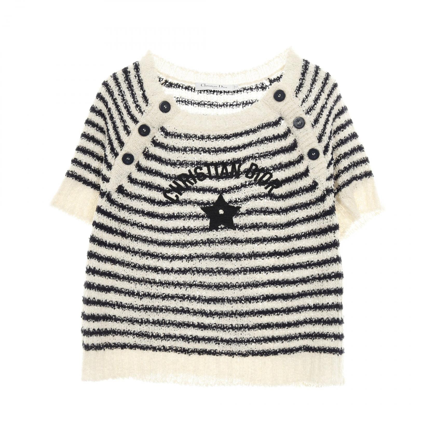 ディオール Dior Dior Marinière ニット 衣料品 トップス コットン シルク レディース アイボリー系 / ネイビー系 【中古】