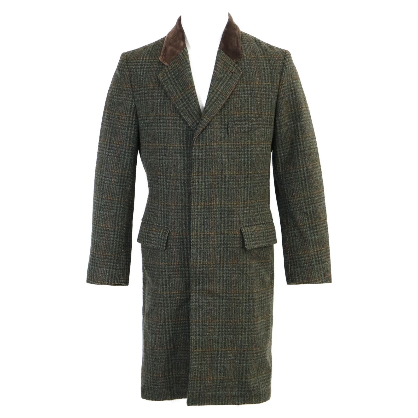 ダブルアールエル 【美品/国内正規/23AW】782914168001 限定コレクション ベルベットカラー プラッド シェットランド ウール ツイル XS
