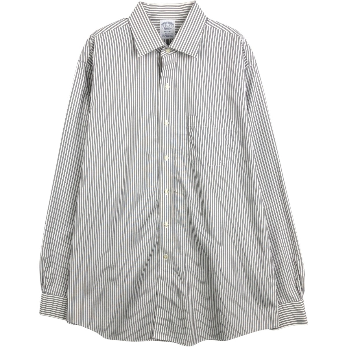 古着 ブルックスブラザーズ Brooks Brothers Est.1818 ワイドカラー 長袖 コットンストライプシャツ メンズL相当/eaa662861