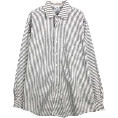 古着 ブルックスブラザーズ Brooks Brothers Est.1818 ワイドカラー 長袖 コットンストライプシャツ メンズL相当/eaa662861
