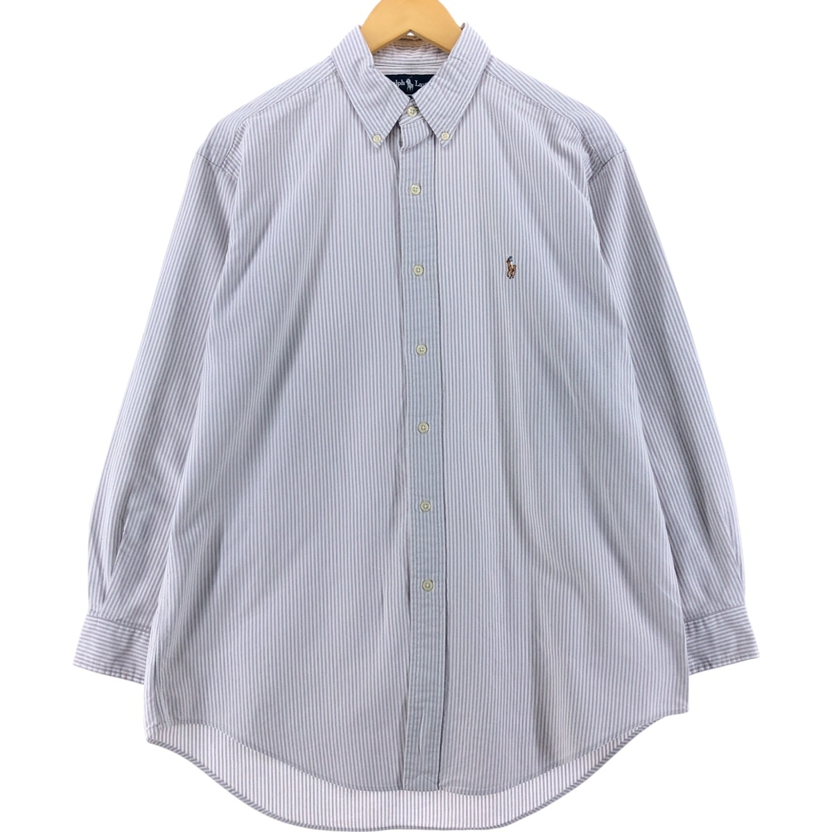 古着 ラルフローレン Ralph Lauren YARMOUTH 長袖 ボタンダウンストライプシャツ メンズL相当/eaa536460