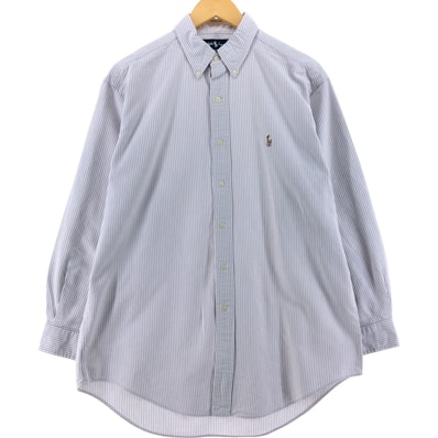 古着 ラルフローレン Ralph Lauren YARMOUTH 長袖 ボタンダウンストライプシャツ メンズL相当/eaa536460