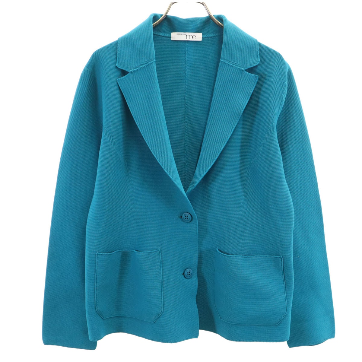 ISSEY MIYAKE me イッセイミヤケミー 日本製 長袖 カーディガン ターコイズ