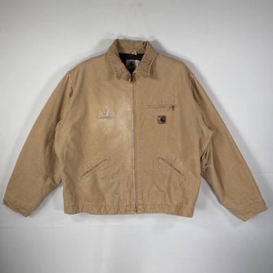 古着 カーハート Carhartt USA製 ダック デトロイトジャケット ブランケットライナー ビッグサイズ 14041 ブラウン系 メンズ