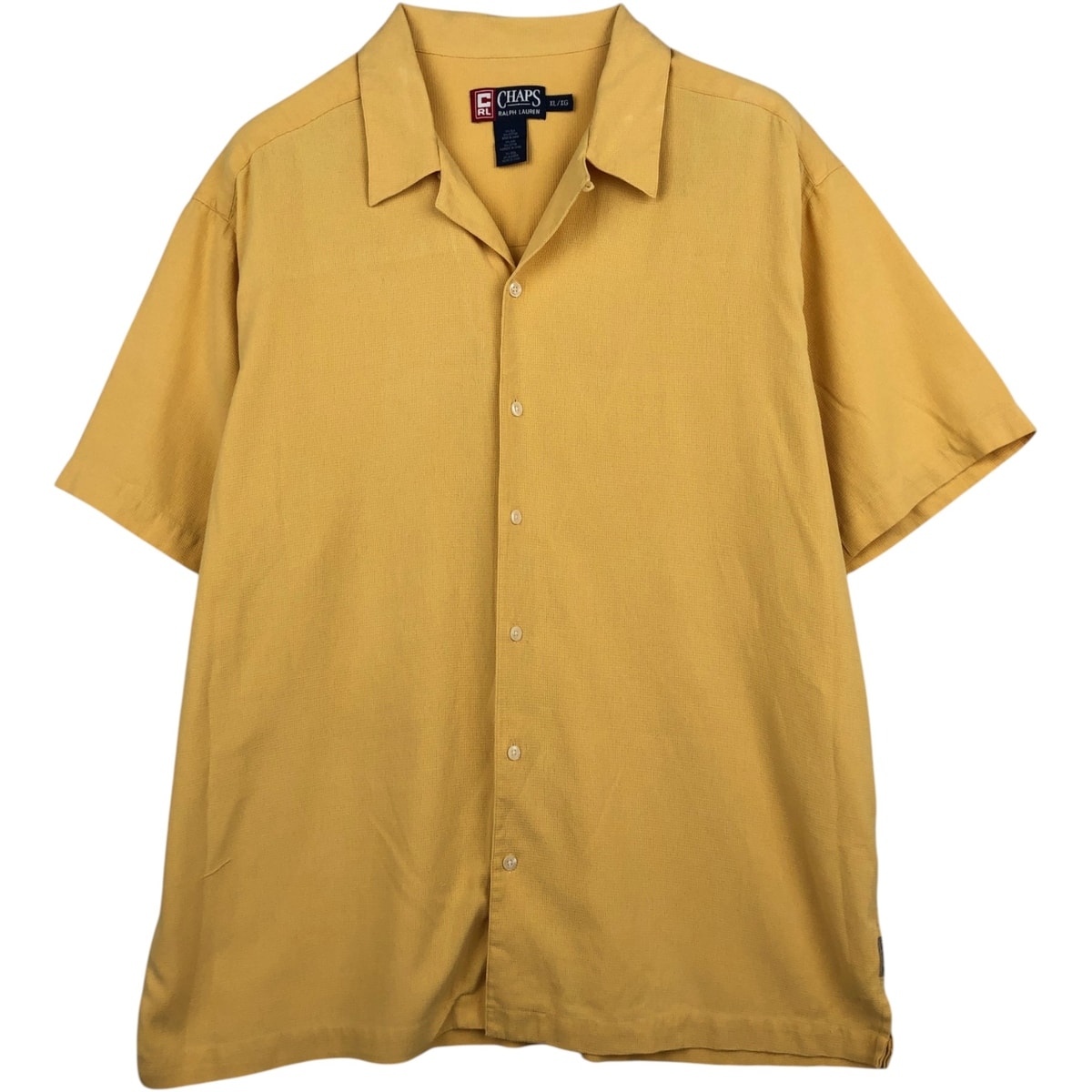 古着 ラルフローレン Ralph Lauren CHAPS チャップス 半袖 オープンカラー シルクシャツ メンズXL相当/eaa495243