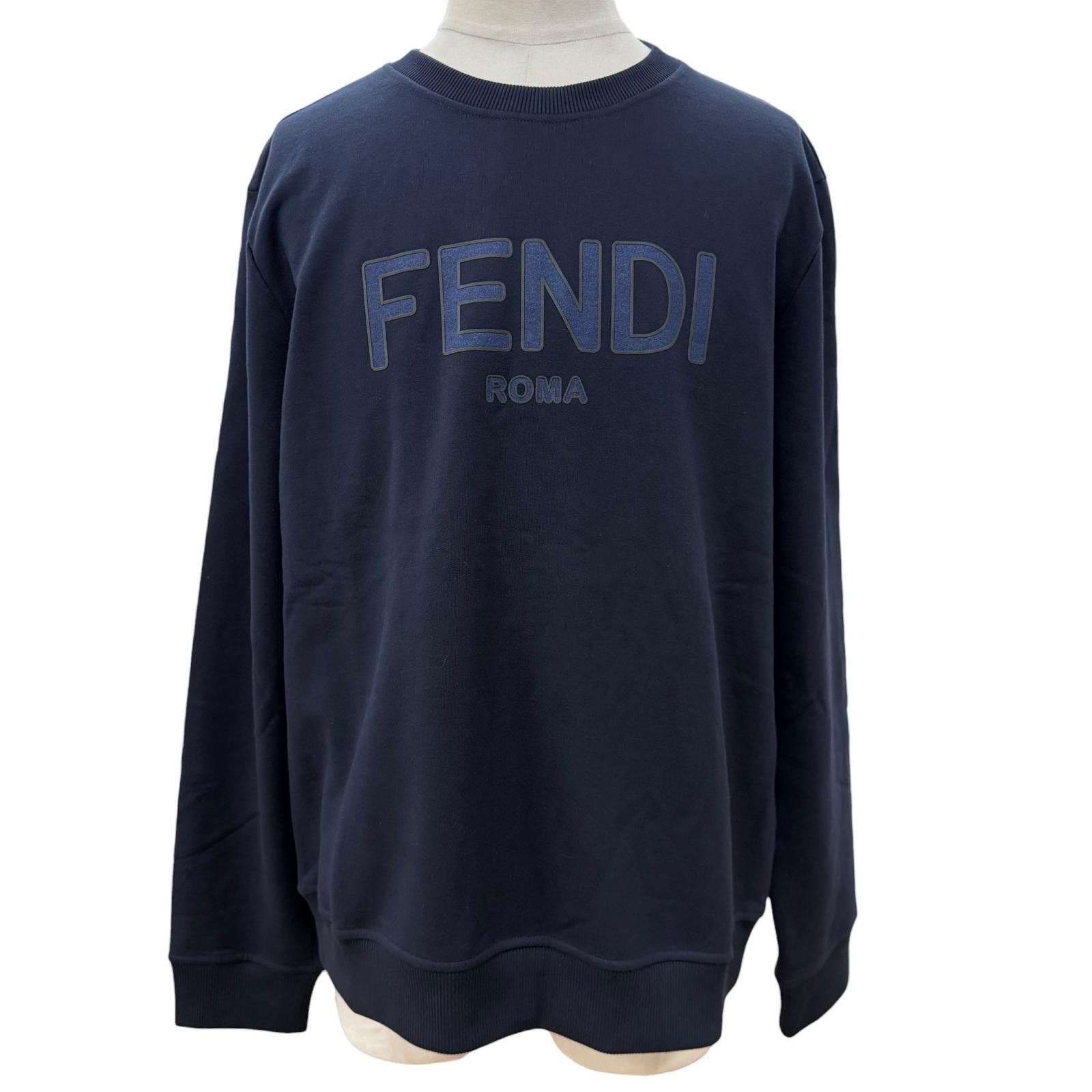 極美品 フェンディ スウェット ネイビー メンズ XL FY0178