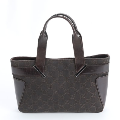 グッチ GGキャンバス 73984 トート バッグ レザー×キャンバス