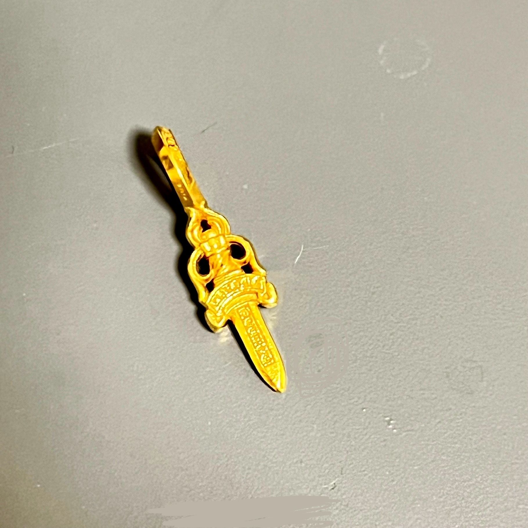 Chrome Hearts 22K #A Stack Charm Dagger V2 "Gold"