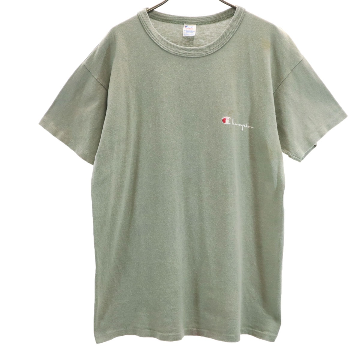 Champion チャンピオン 80s USA製 ヴィンテージ トリコタグ 半袖 Tシャツ L モスグリーン系 シングルステッチ