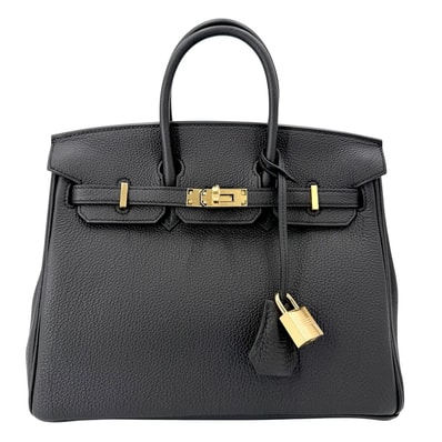 HERMES エルメス ハンドバッグ バーキン25 内縫い G刻印 トゴ ブラック系 ゴールド金具 レディース 美品 2026年【中古品】