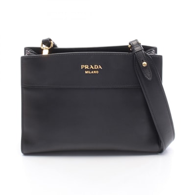 プラダ PRADA ビブリオテーク ショルダーバッグ バッグ レザー レディース ブラック系 / レッド系 1BC034 【中古】