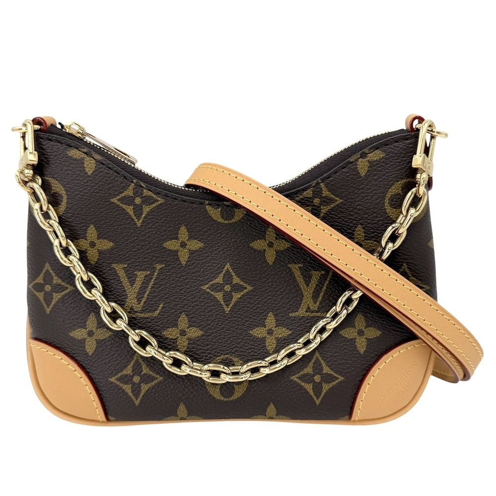LOUIS VUITTON ルイヴィトン 2WAY ナノ・ブーローニュ ハンドバッグ ショルダーバッグ 肩掛け 斜め掛け M25519 モノグラムキャンバス    ブラウン 茶 ゴールド金具 レディース 美品【中古品】