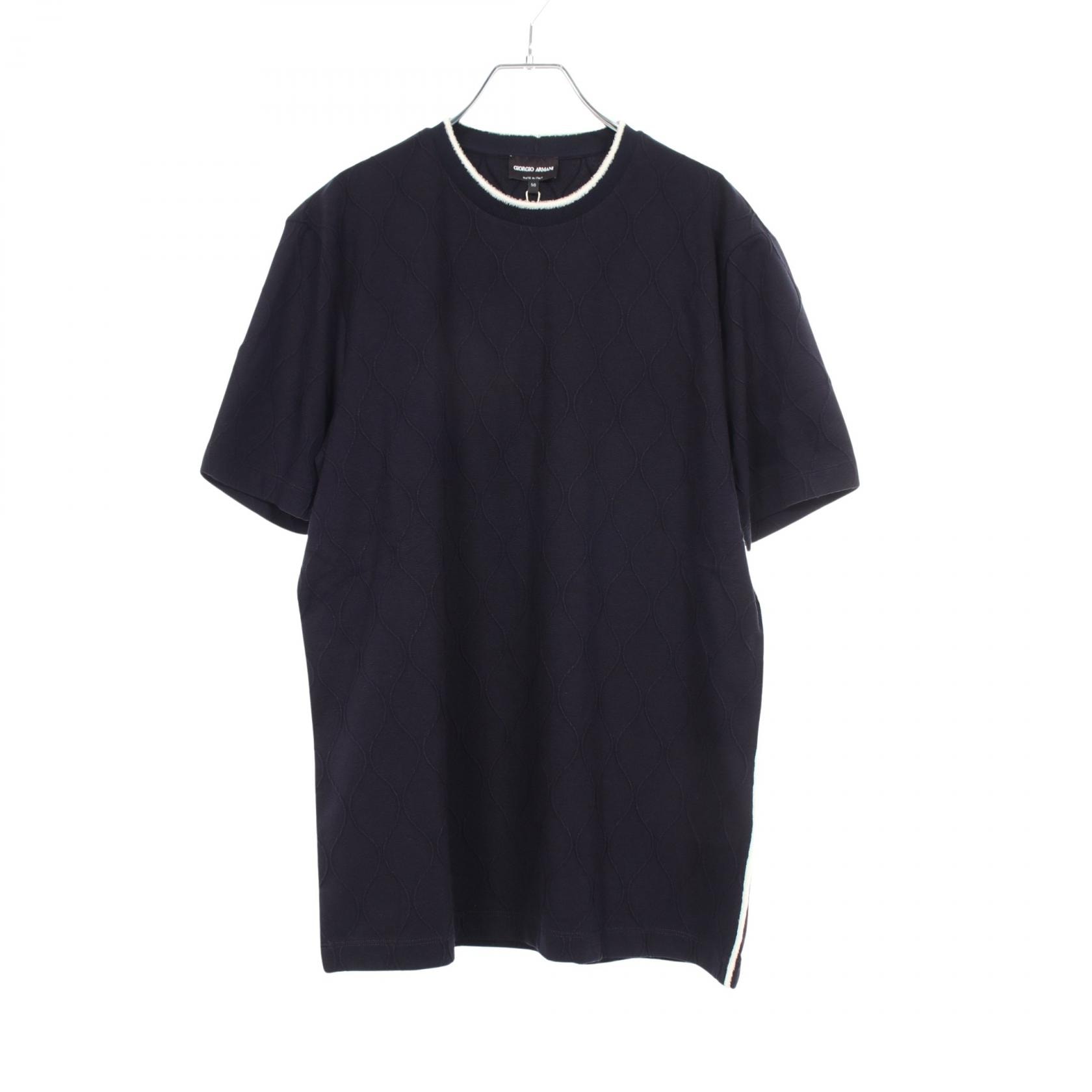 ジョルジオアルマーニ GIORGIO ARMANI 半袖 ニット 衣料品 トップス レーヨン ナイロン メンズ ネイビー系 【中古】