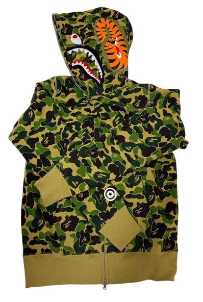 A BATHING APE Big ABC Camo Shark Full Zip Hoodie "Green"