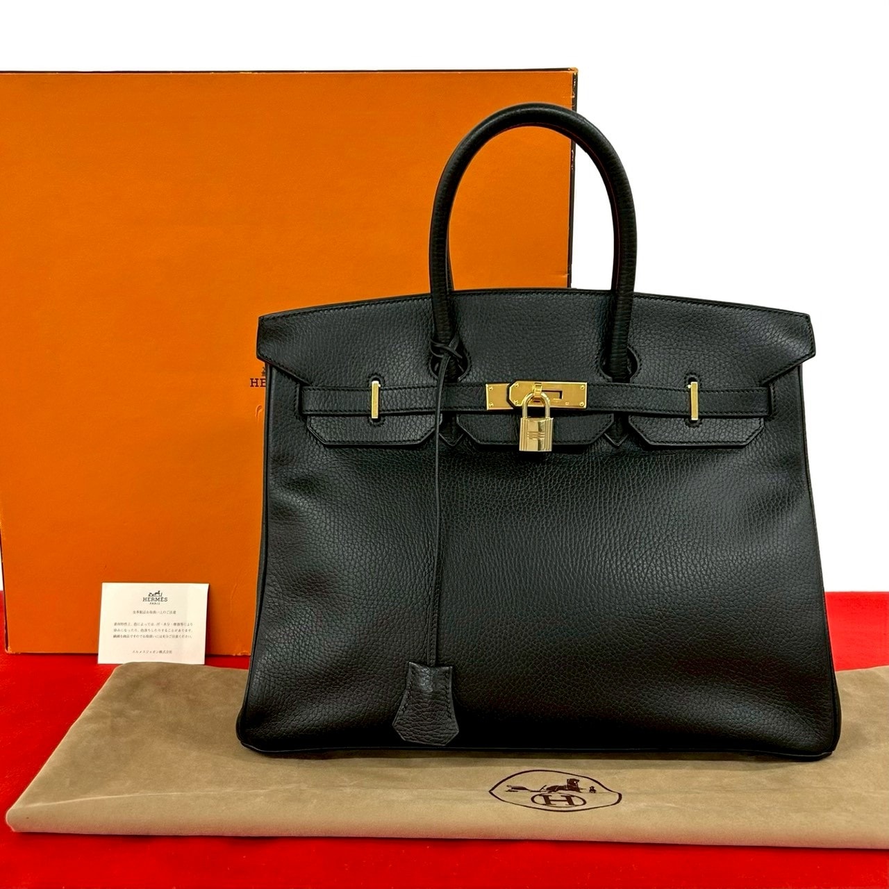 HERMES エルメス バーキン 35 アルデンヌ ハンドバッグ ブラック
 25278