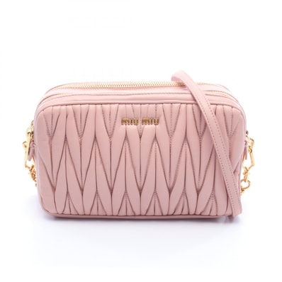 ミュウ ミュウ Miu Miu マテラッセ ショルダーバッグ バッグ レザー レディース ピンク系 【中古】