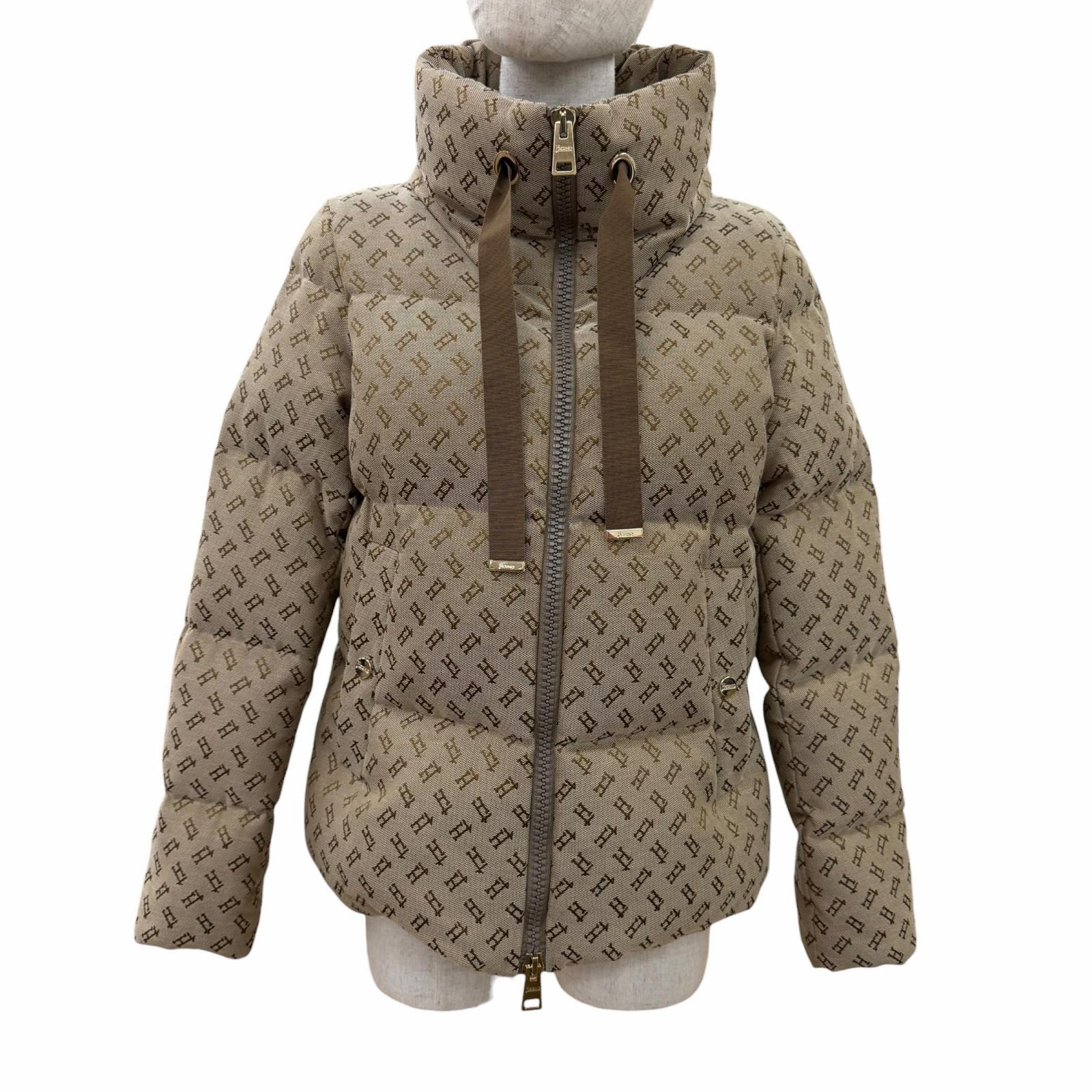 極美品 ヘルノ ダウン MONOGRAM JACKET 40 PI001972D