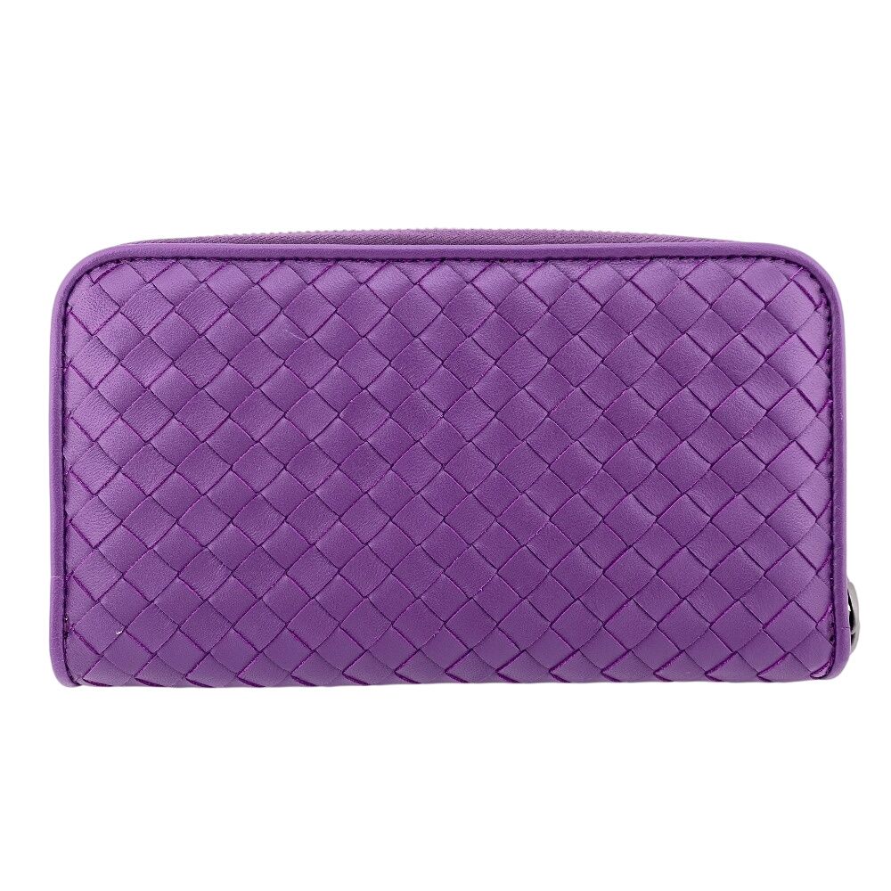 ボッテガヴェネタ BOTTEGAVENETA 長財布 イントレチャート ラウンドファスナー パープル