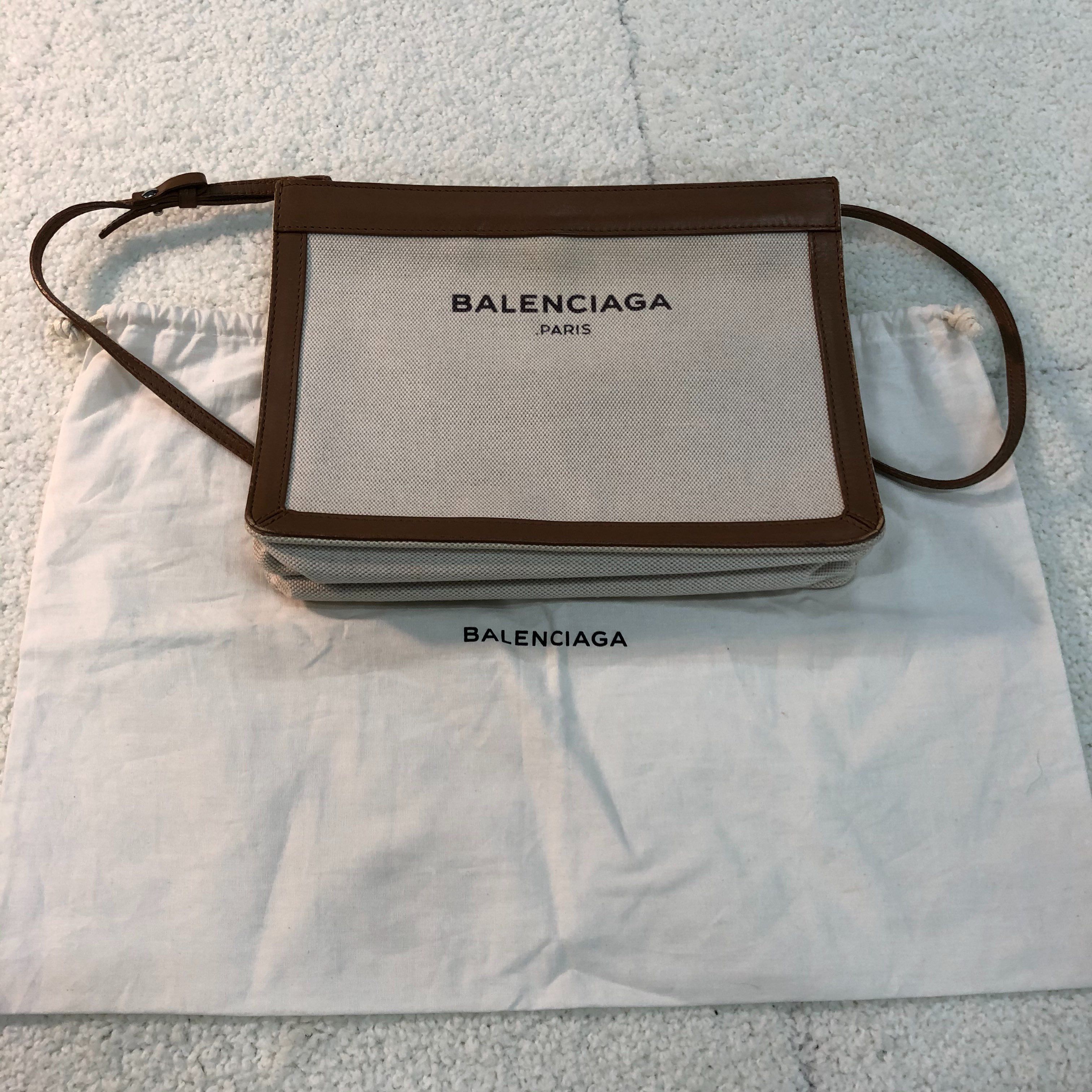 Balenciaga Navy Pochette "Brown"