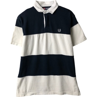 古着 ラルフローレン Ralph Lauren CHAPS チャップス 半袖 ボーダー ポロシャツ メンズM相当/eaa635121