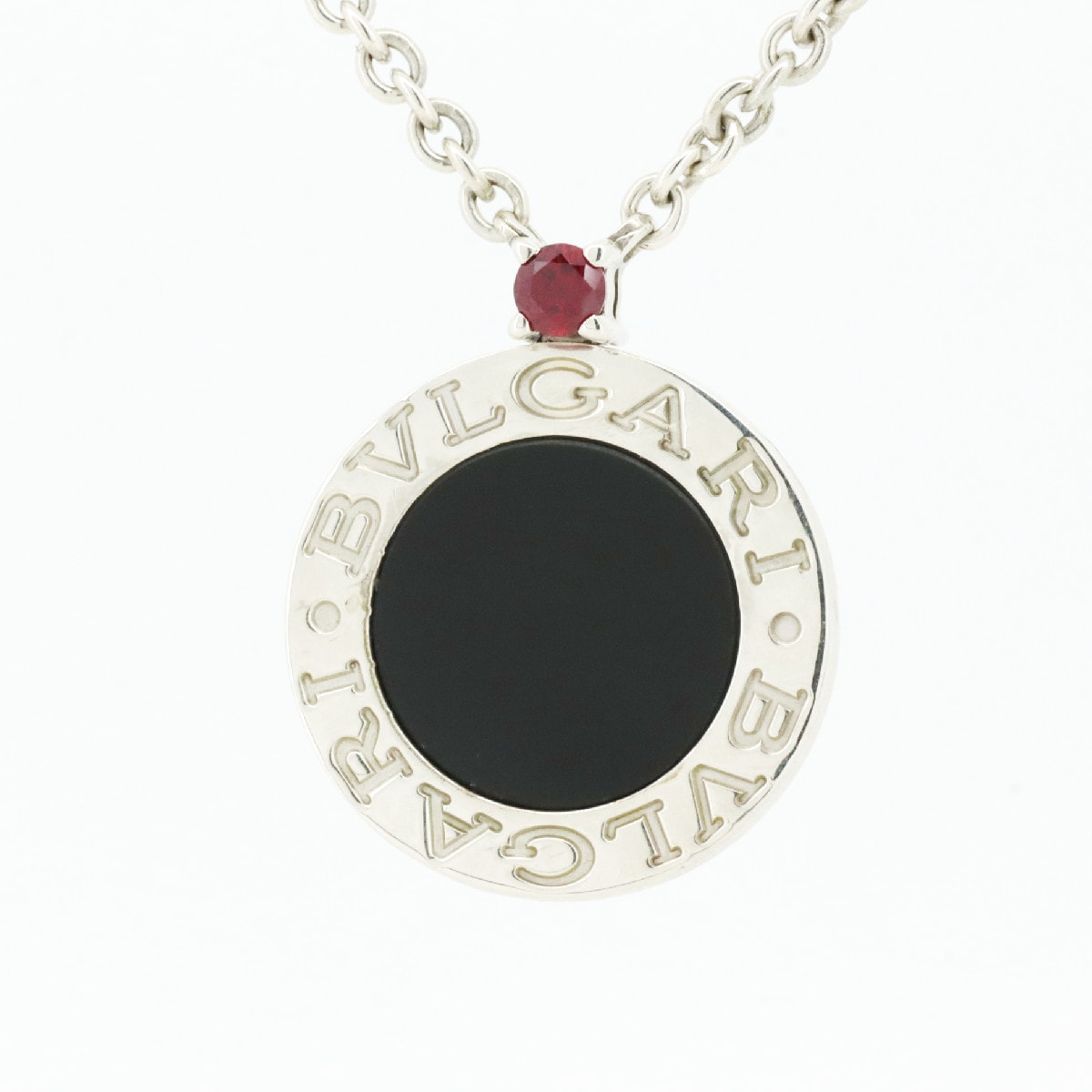 BVLGARI Save The Children Necklace Onyx Ruby "Silver"