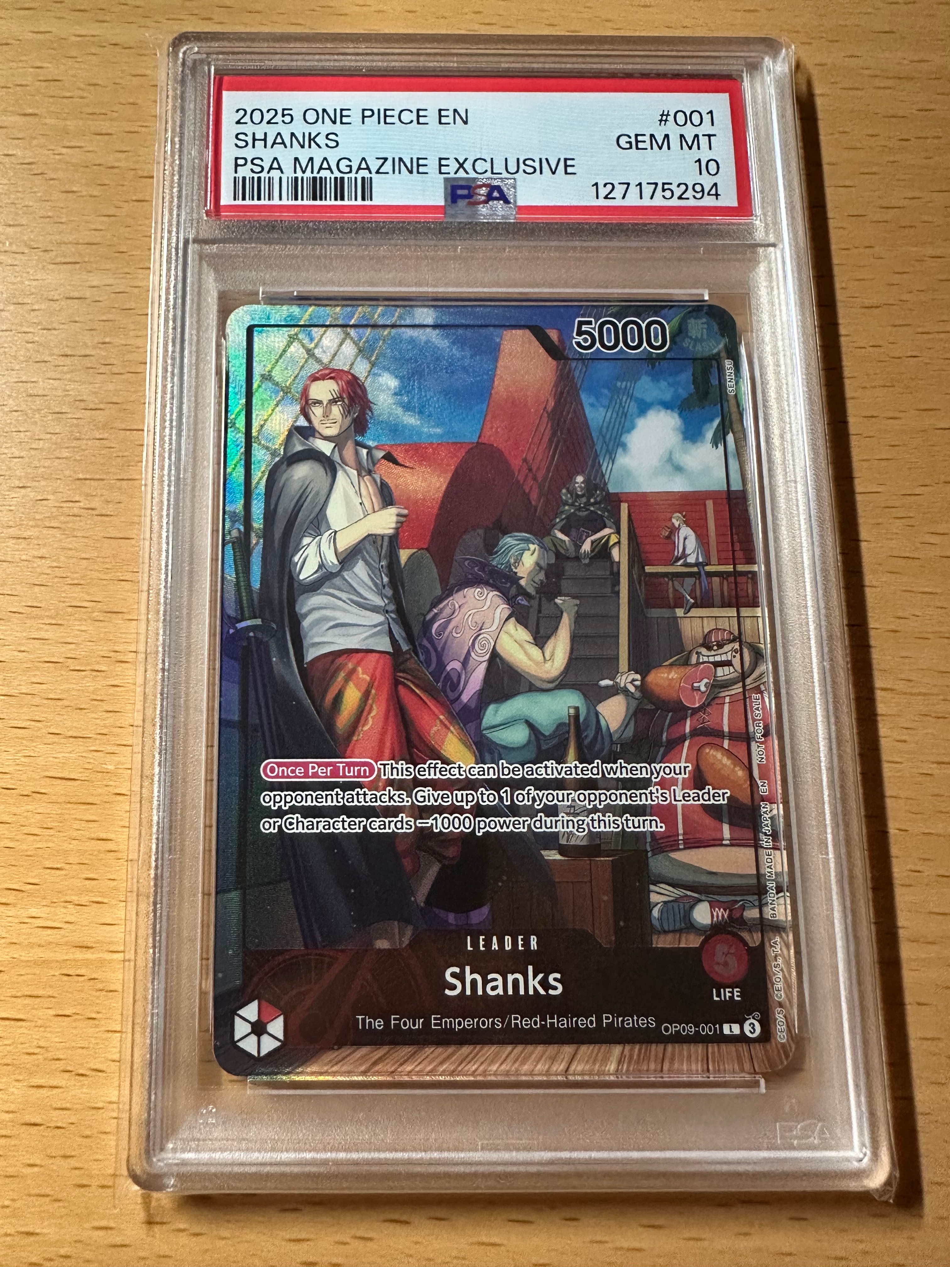 PSA10】シャンクス L [OP09-001]【英語版】(プロモーションカード「PSA